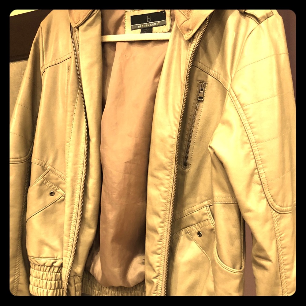 Beige leather jacket